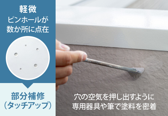 ピンホールが数か所に点在