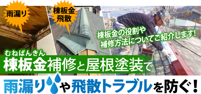 棟板金補修と屋根塗装で雨漏りや飛散トラブルを防ぐ