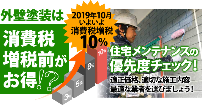外壁塗装は消費税増税前がお得！？