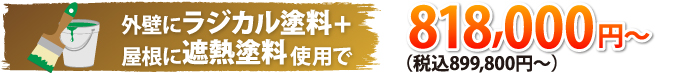 ラジカル塗料と遮熱塗料899,800円(税込)~
