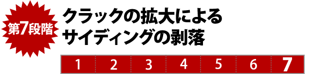 第7段階 クラックの拡大によるサイディングの剥落