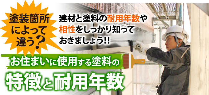 お住まいに使用する塗料の特徴と耐用年数