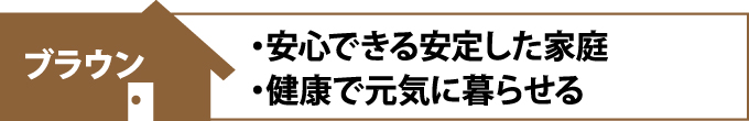 ブラウンの風水効果、安心できる安定した家庭・健康で元気に暮らせる