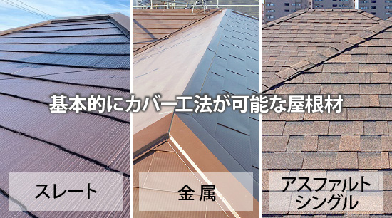 基本的にカバー工法が可能な屋根材