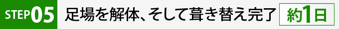 STEP5足場を解体、そして葺き替え完了