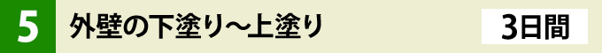 ⑤外壁の下塗り～上塗り（３日間）