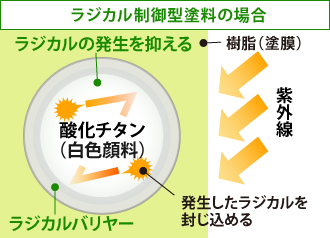 ラジカル制御型塗料の場合