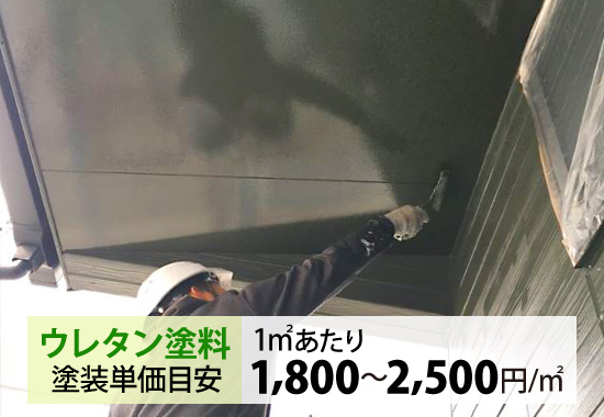 ウレタン塗料の塗装単価目安:1㎡あたり1,800~2,500円/㎡