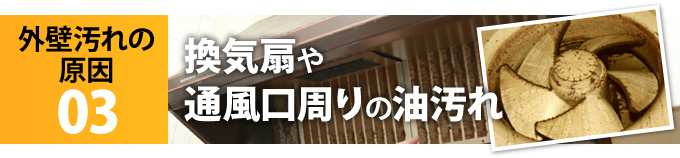 外壁汚れの原因03「換気扇や通風口周りの油汚れ」