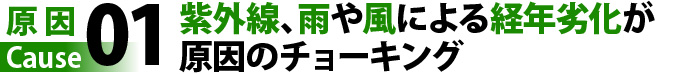 紫外線、雨や風による経年劣化が原因のチョーキング