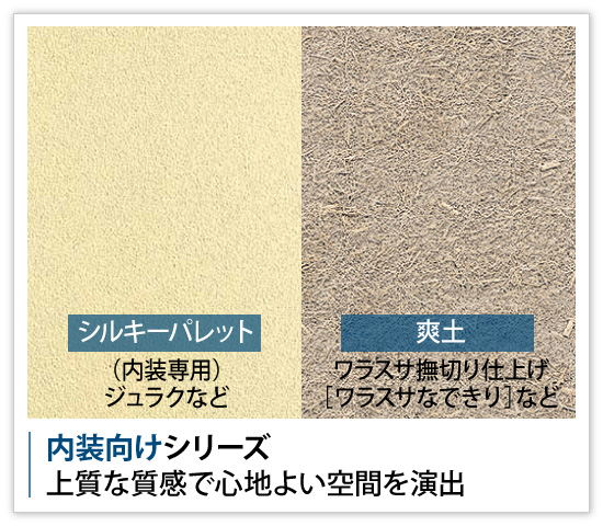 内装向けシリーズでは、上質な質感で心地よい空間を演出