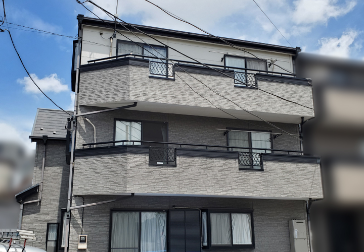 遮熱塗料水性サーモアイウォールSiのND-152（ベージュ系）で葛飾区金町 
