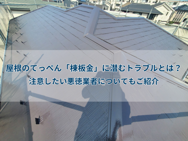 屋根のてっぺん「棟板金」に潜むトラブルとは？注意したい悪徳業者についてもご紹介