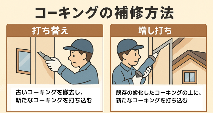 コーキングの補修方法