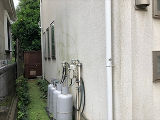 北面は日当たりがあまりよくないので苔が発生しやすい部分になります
