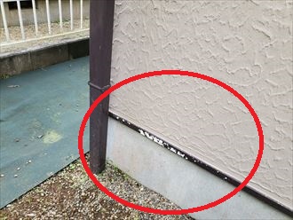 外壁の水切りの塗膜の剥がれ
