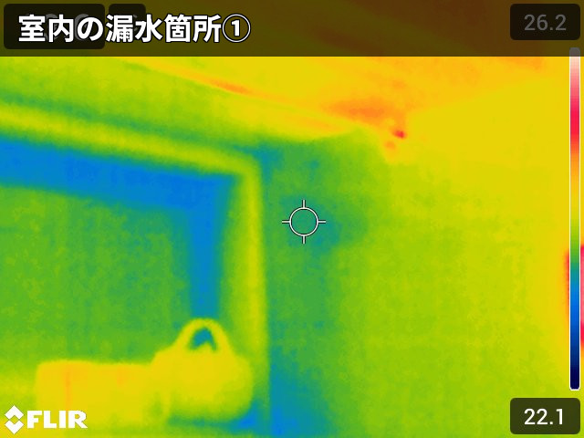 調布市深大寺で雨漏り調査、キッチン2箇所と玄関上の漏水・棟板金シーリング劣化を確認