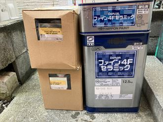 外壁塗装工事にてファイン4Ｆセラミックを使用