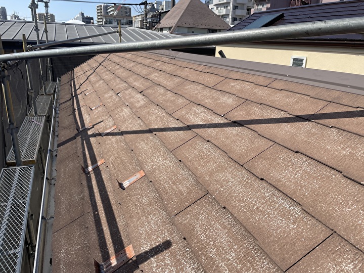 高圧洗浄作業後の屋根