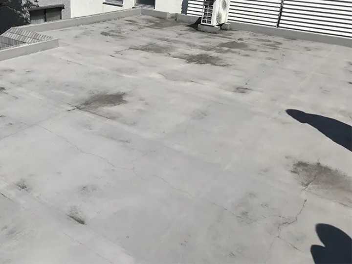 床面の劣化が著しい陸屋根
