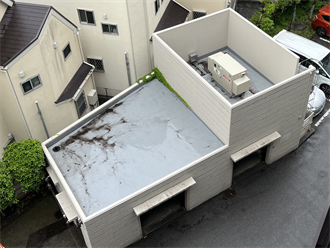 陸屋根のトップコートの劣化