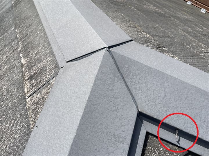 棟板金の釘浮き