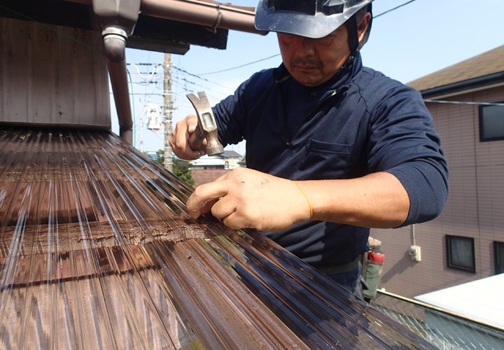 ポリカ波板交換工事
