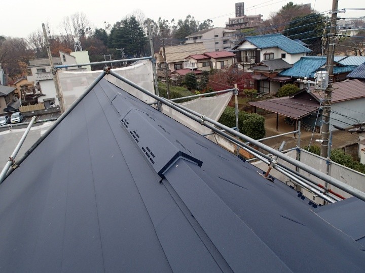 工事が完了した屋根部