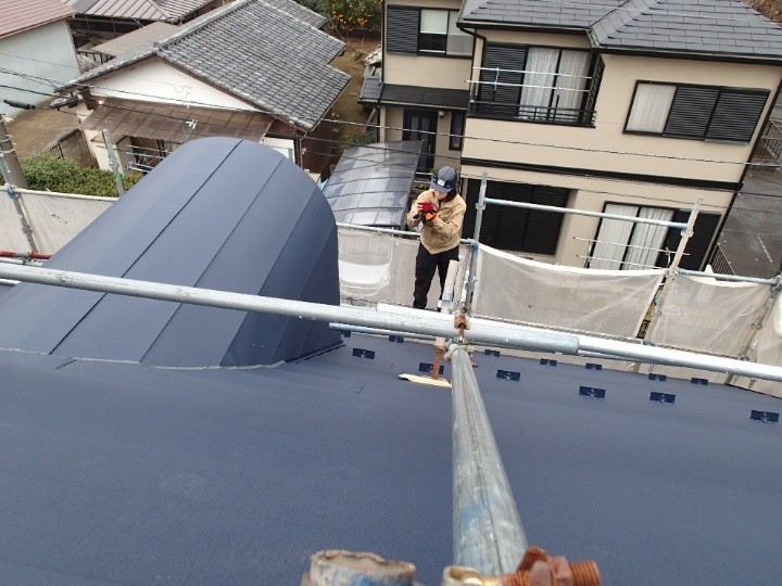 屋根の清掃作業完了後