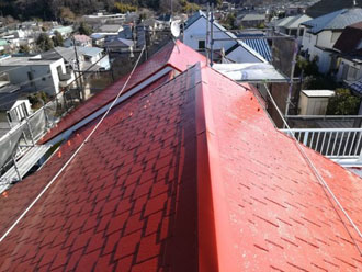 塗装後のアーバニー屋根
