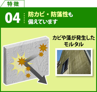 特徴4 防カビ・防藻性も備えています