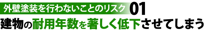 リスク1建物の耐用年数を著しく低下させてしまう