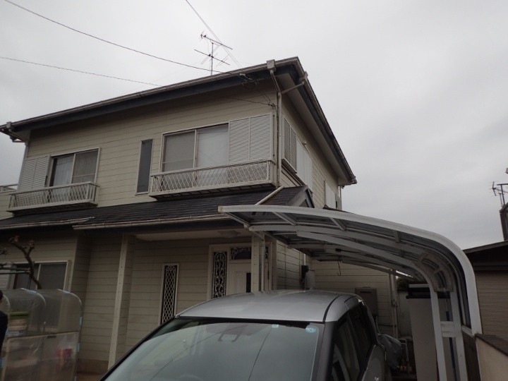 塗装工事前の建物