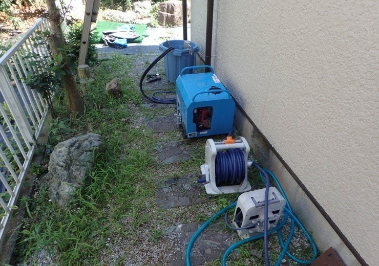 ベランダのシート防水の補修作業後