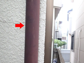 江戸川区で外壁塗装　塗装前の竪樋