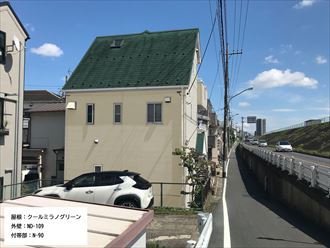 江戸川区松島で屋根外壁塗装工事、外壁塗装はカラーシミュレーションを