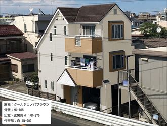 江戸川区松島で屋根外壁塗装工事、外壁塗装はカラーシミュレーションを