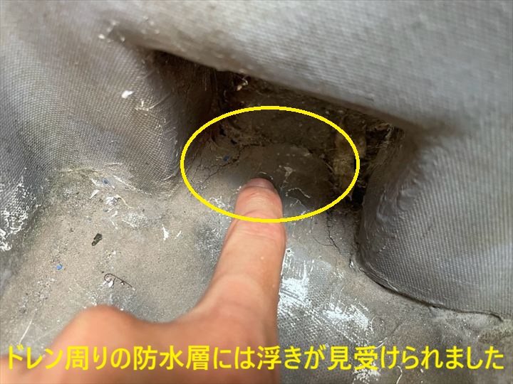 ドレン周りの浮き