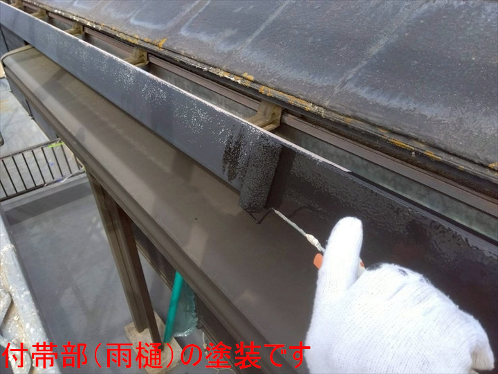 付帯部（雨樋）の塗装です