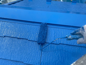 板橋区小豆沢にてファインパーフェクトベストのスカイブルーで屋根塗装工事！