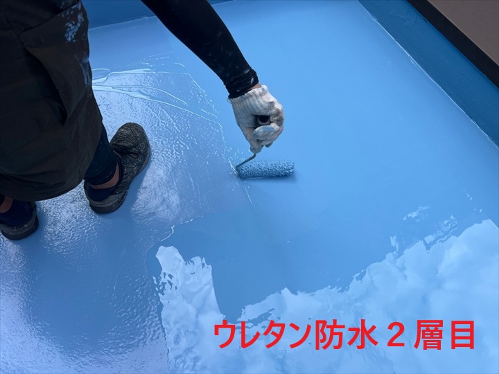 世田谷区尾山台でバルコニーウレタン防水を施工、改修用ドレン設置と補強クロス貼りで排水まわりを丁寧に補修