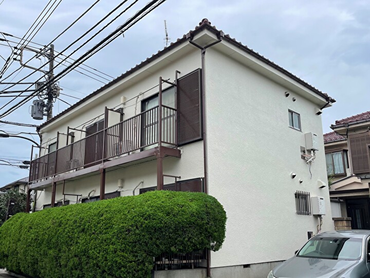外壁塗装工事後のアパート