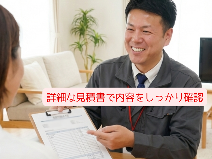 詳細な見積書で内容をしっかり確認