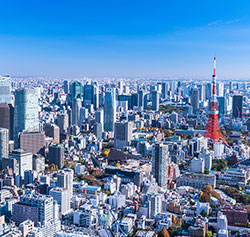 上空からの東京の風景