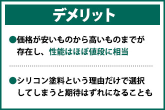 シリコン塗料のデメリット