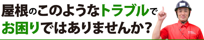 屋根のこのようなトラブルでお悩みではありませんんか？