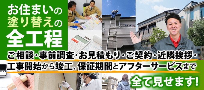 お住まいの塗り替えの全工程